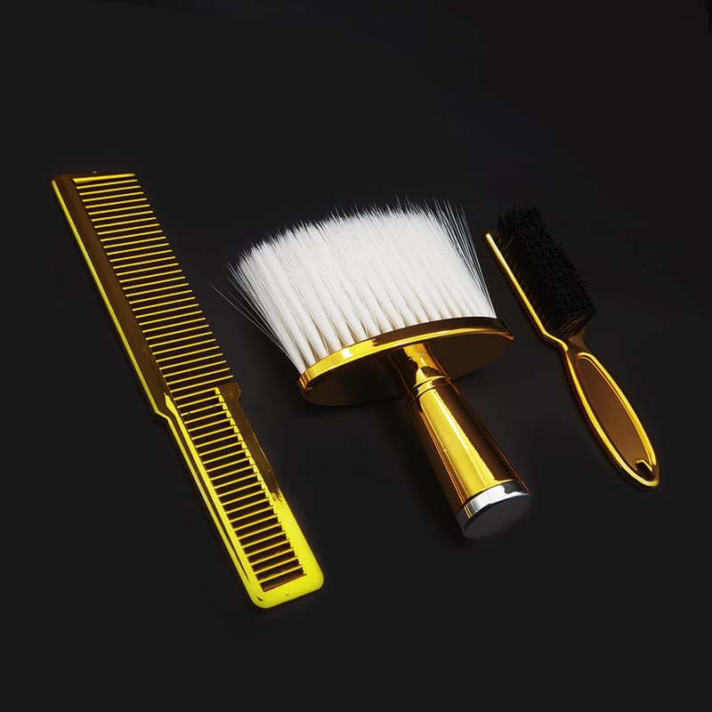 Hair Comb and Hair Clipping Brush Set - Hair Brush, Sponge Hair Clipping Brush, Barber Neck Brush, Hair Sweeping Brush