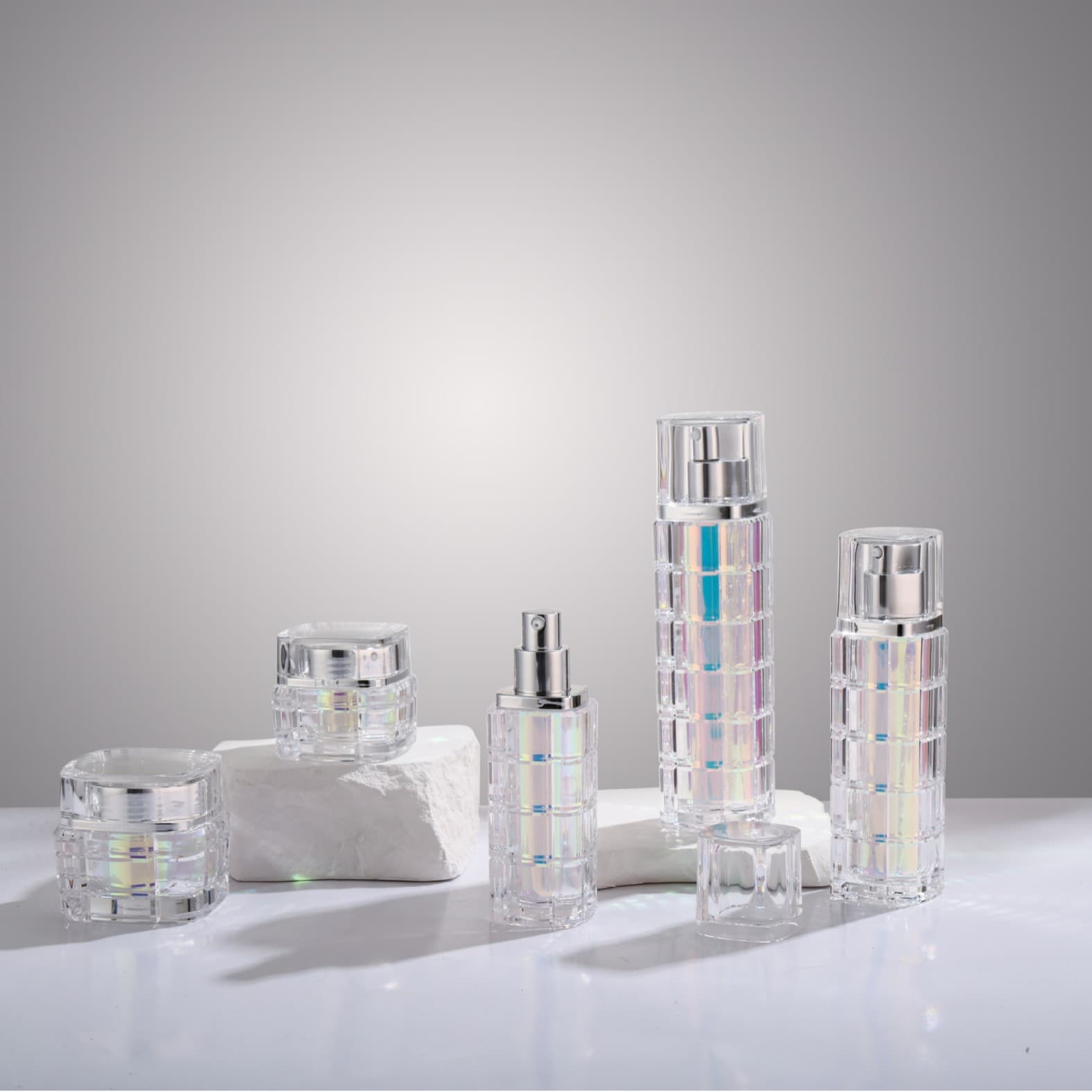 Factory Direct Thick Wall Acrylic Square Bottle Essence Lotion Skincare Set Cream Bottle Lotion Bottle