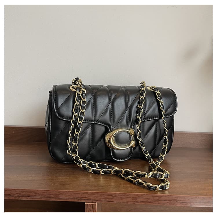Fashionable Premium Textured Diamond-Quilted Chain Bag 2026 New Style Shoulder Crossbody Bag Versatile Foreign Trade French Chic Women's