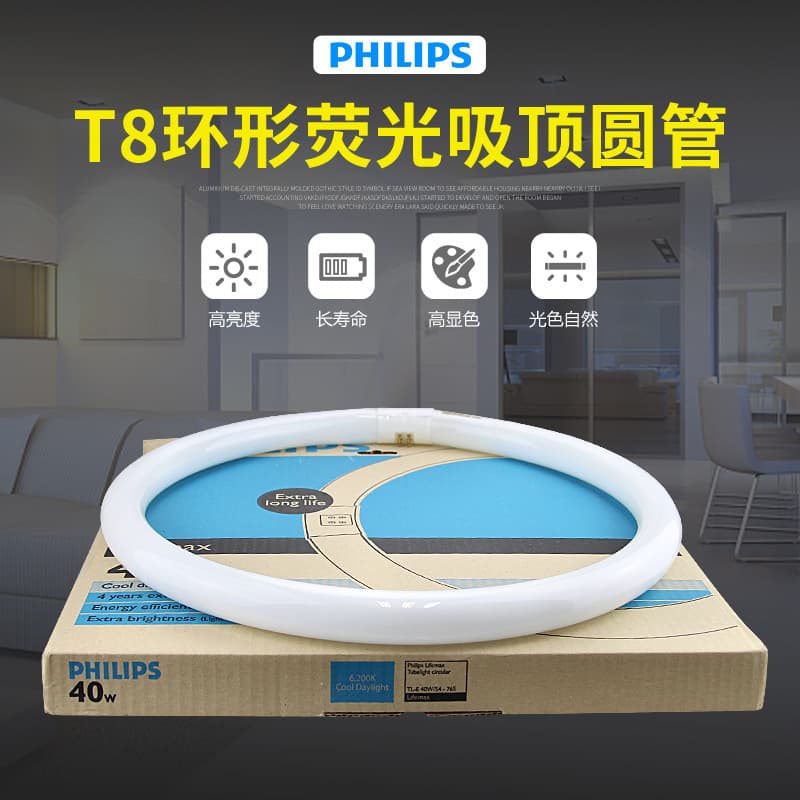 Philips T8 Circular Tube Round Tube Ceiling Light Tube TL-E 22W40W 765 Circular Fluorescent