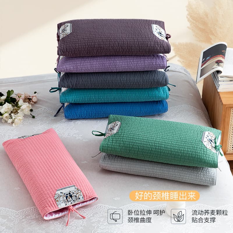 Wholesale Buckwheat Pillow Single Lavender Sleep Aid Pillow Core Three-layer Removable Washable Pillowcase Adult Cervical Support Hard Pillow