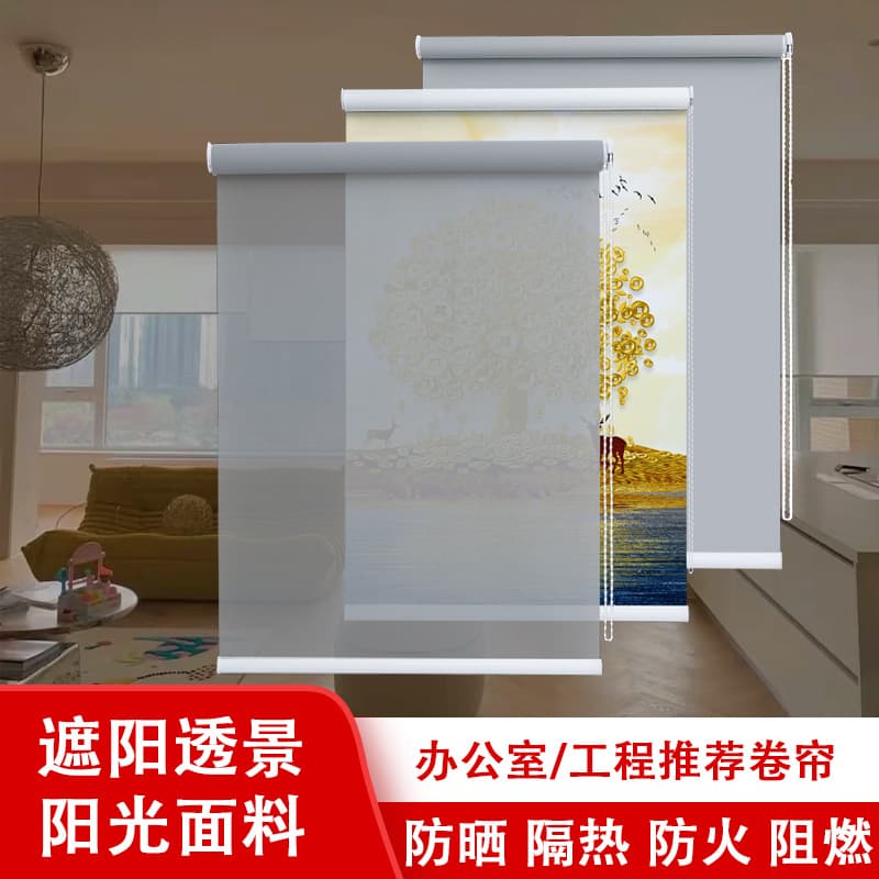 Factory OEM Custom Sunscreen Fabric Roller Blind Electric Lift Roller Blind Semi-Full Blackout Office Project Roller