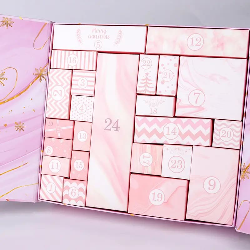 New in stock Christmas and New Year countdown calendar gift box Christmas gift surprise packaging box 24 countdown blind box