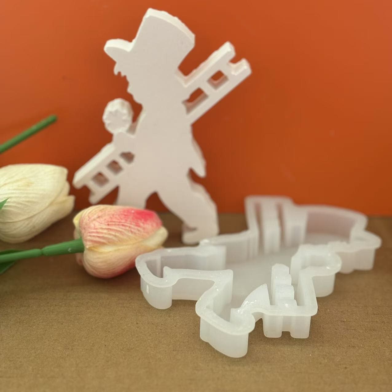 Four-Leaf Clover Cleaner Figurine Silicone Plaster Mold for Candle, Epoxy Resin, Aromatherapy Casting Mold, Handmade DIY