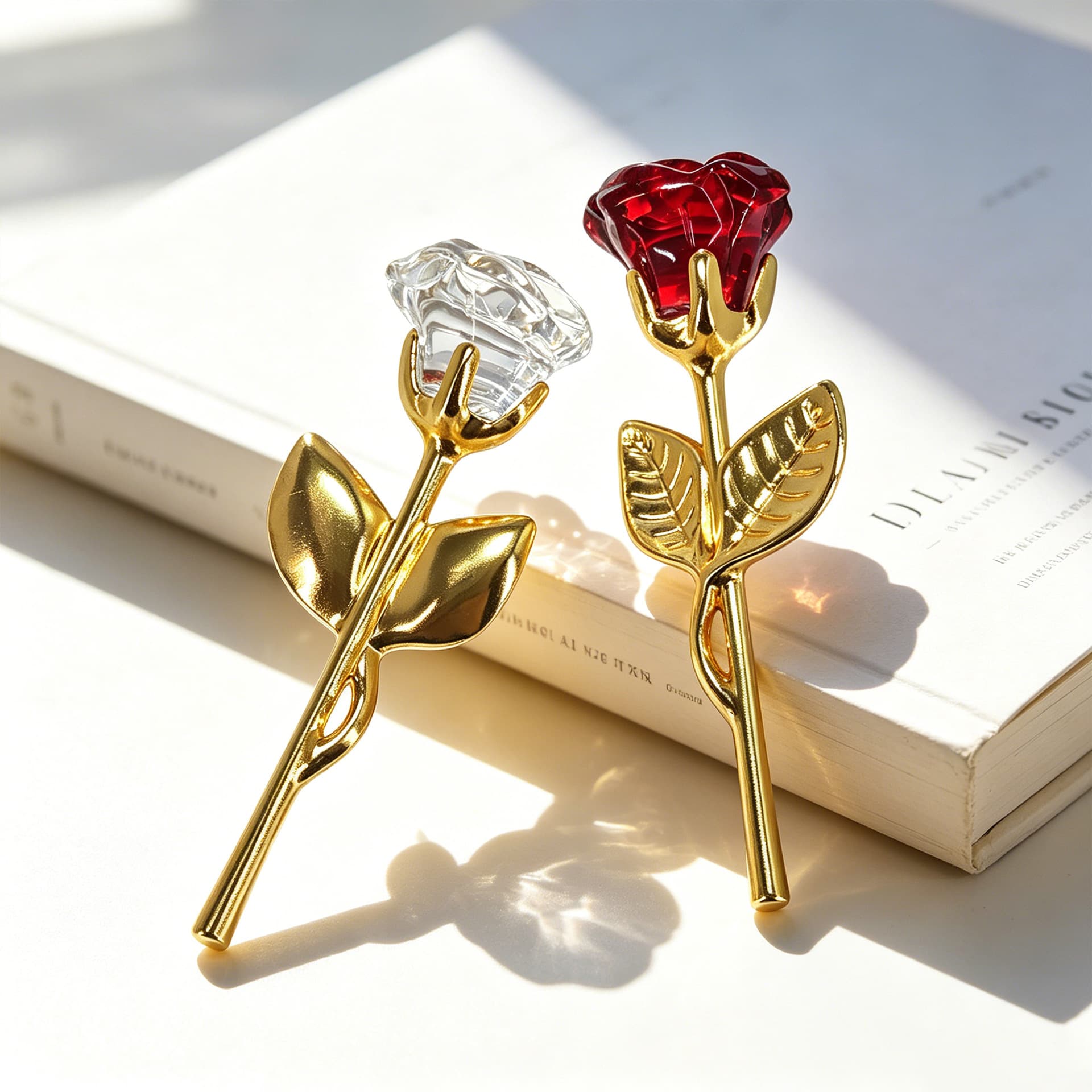 Factory wholesale crystal rose with European-style metal stem, gift for girlfriend or wife on Qixi Festival or wedding, with flower holder