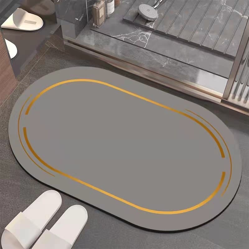 Diatom Mud Bath Mat, Water-Absorbent Solid Color Carpet, Bathroom Foot Mat, Stain-Resistant Door Mat for Entryway