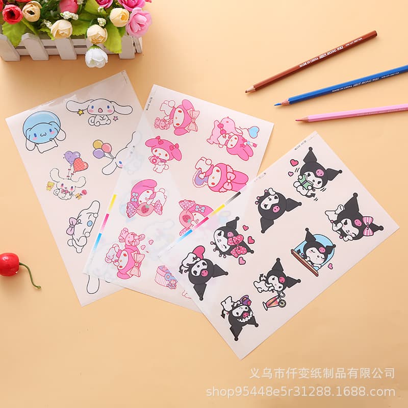 Sanrio sticker wholesale, Cinnamon Dog, Chloe, My Melody, transparent cartoon stickers, self-adhesive stickers.