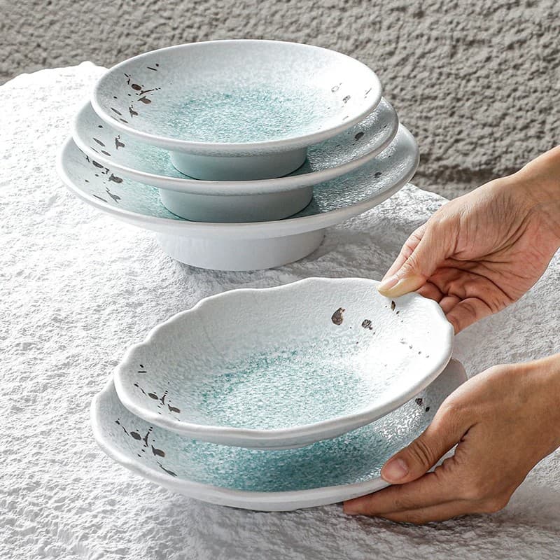 Emerald melamine tableware plates, commercial catering cold dishes, hotel restaurant special dishes, imitation porcelain discs