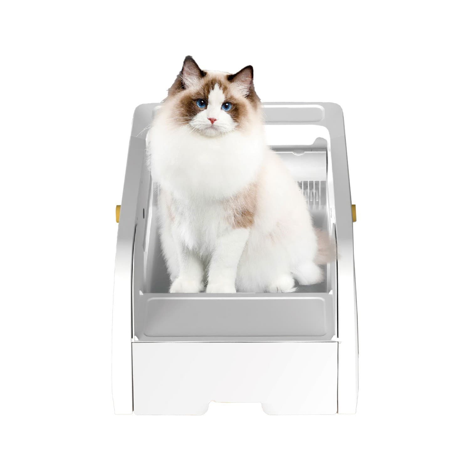 New Model App-Controlled Fully Automatic Smart Litter Box, Large Semi-Enclosed Drawer Design, No-Scoop Required, Anti-Splash and Odor-Blocking
