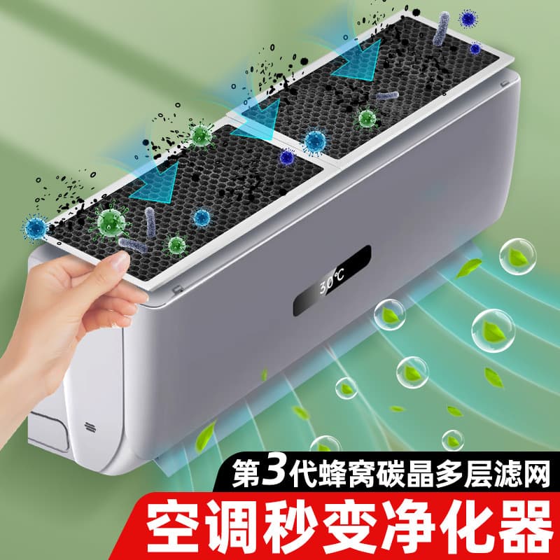 Indoor Air Conditioner PM2.5 Filter Air Purifier Window Dust Wind Filter Outlet