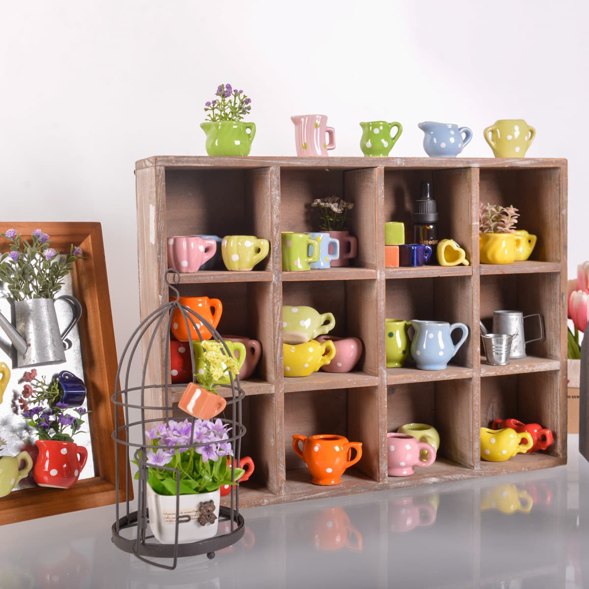 Creative decorative refrigerator magnet DIY mini ceramic vase 3D three-dimensional simulation small flower pot cute decoration without magnets