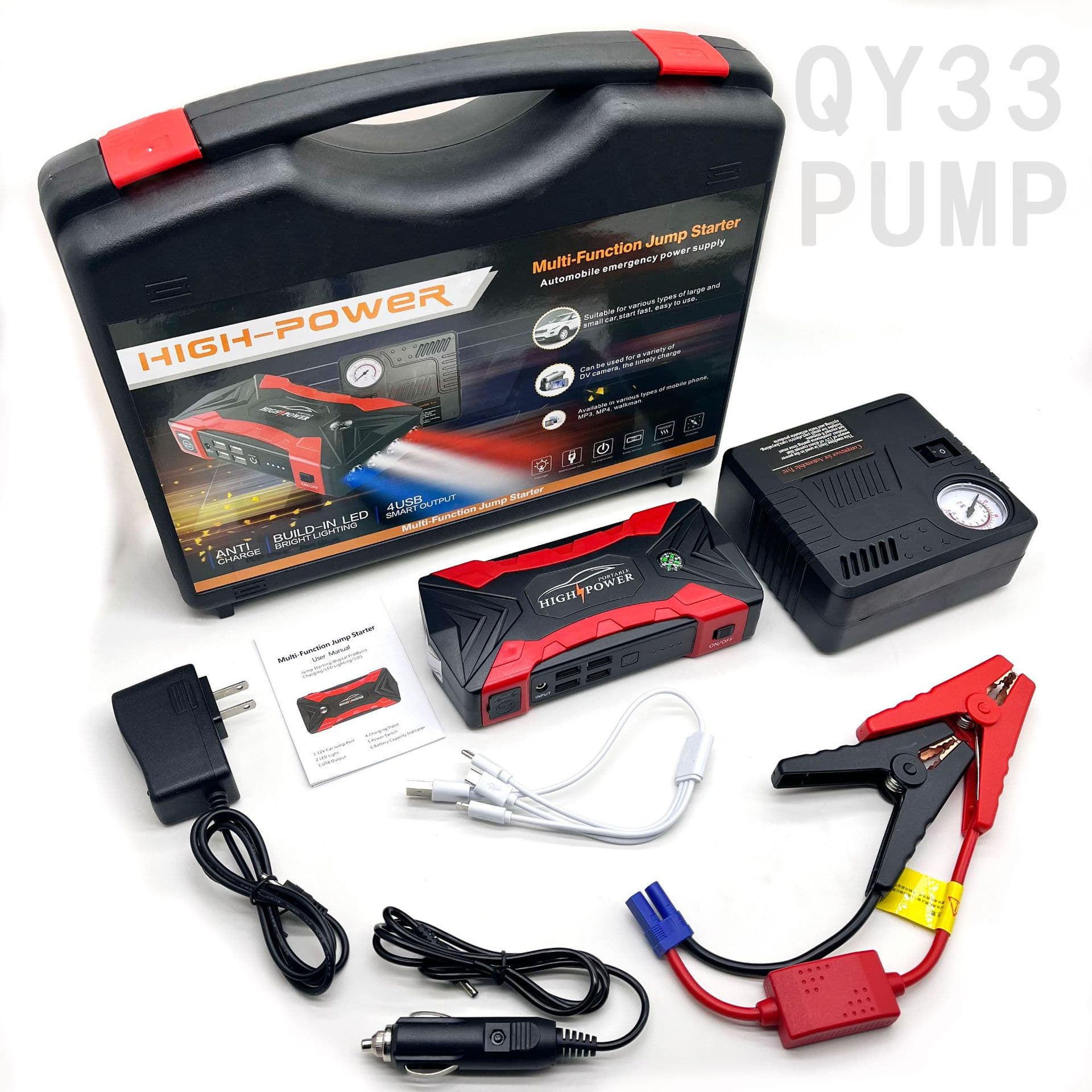 QY33 Jump Starter 12V High Power Car Jump Starter Power Bank