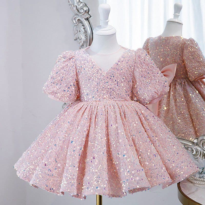 Girls' Formal Dress First Birthday Party Princess Dress Piano Performance Costume Tulle Dress Photo Shoot Host Dress