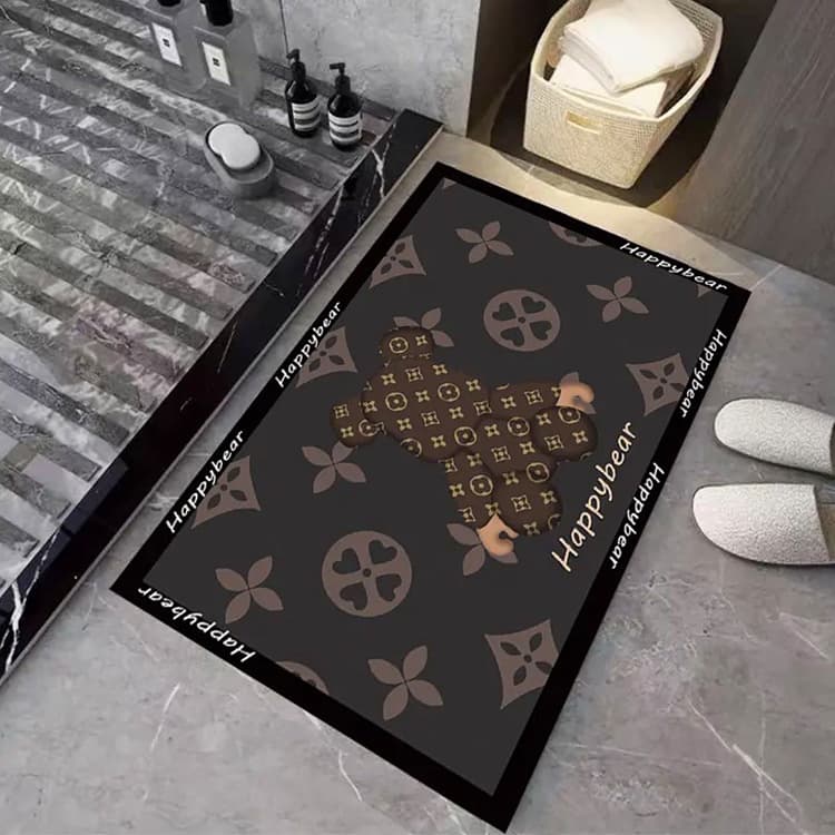 Light Luxury Quick-Dry Bath Mat, Soft Cushion, Water-Absorbent, Anti-Slip, Anti-Fouling Mat for Bathroom, Toilet, Door Mat, Living Room Carpet