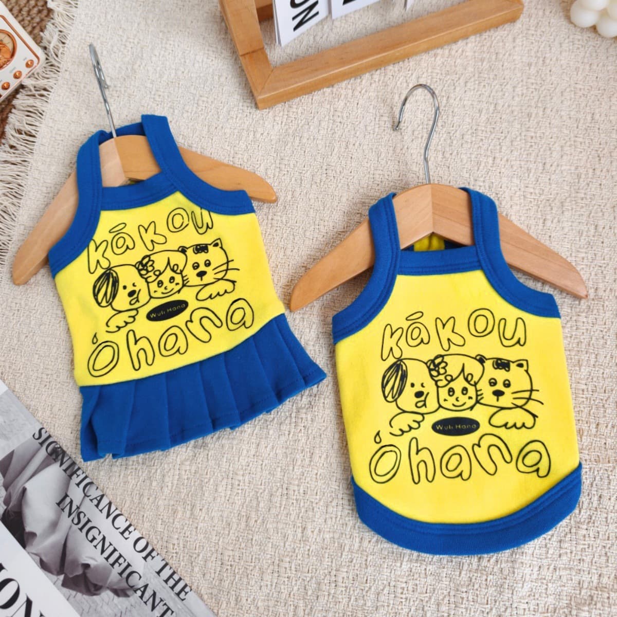 Spring and Summer New Dog and Cat Clothing, Cartoon Ins Cute Couple Style Suspender Dress, British Shorthair and Bichon Frise Clothes Wholesale