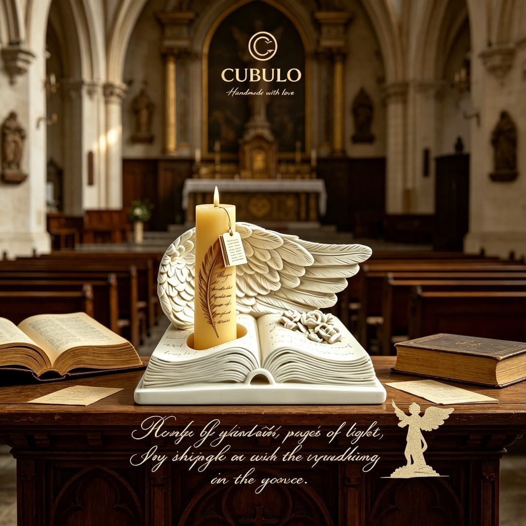 Book Angel Wings Candle Holder Silicone Mold Aromatherapy Plaster DIY Romantic Table Decoration Mold