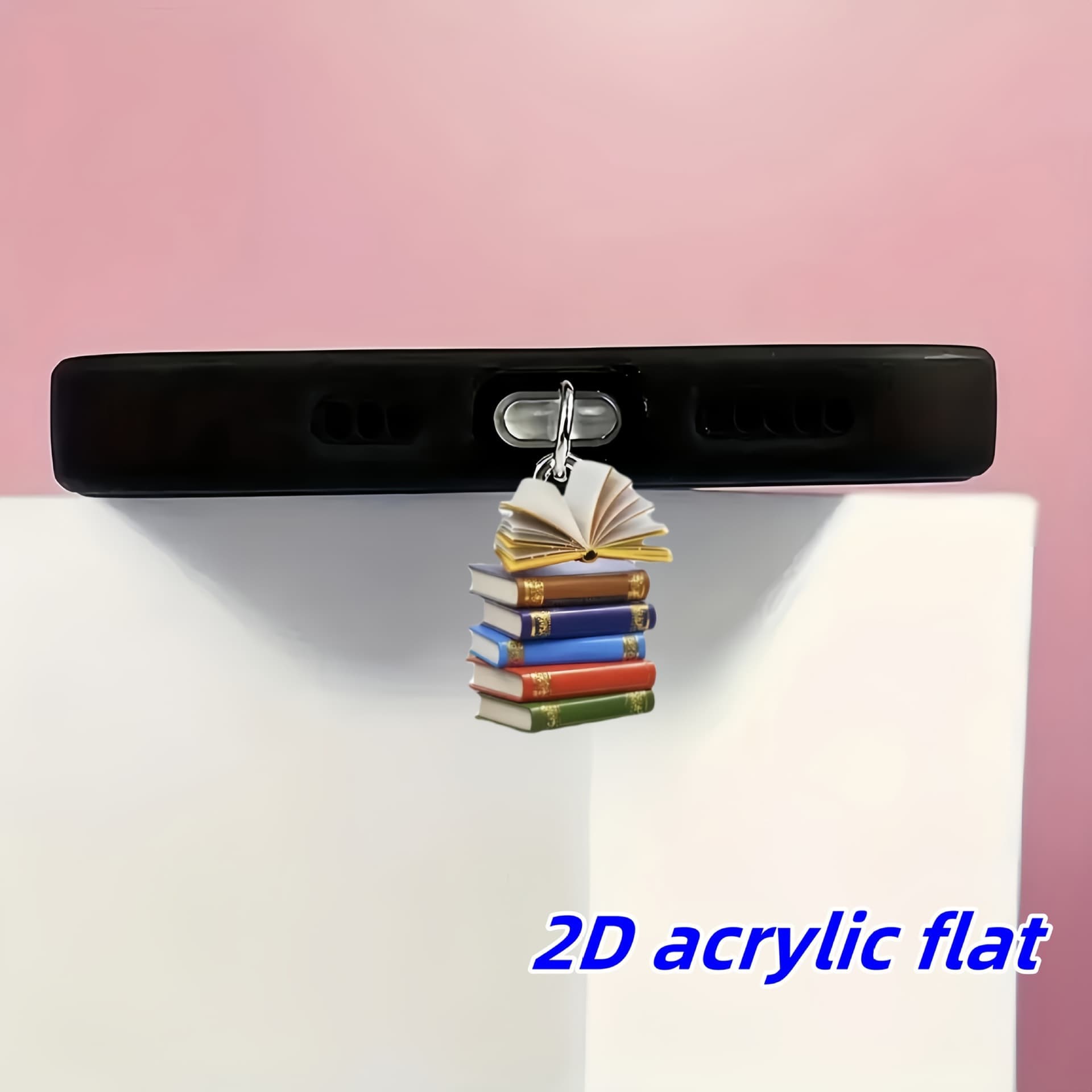 2D Flat Colorful Book Pattern Acrylic Dust Cover, Universal Phone Dust Cover, Compatible