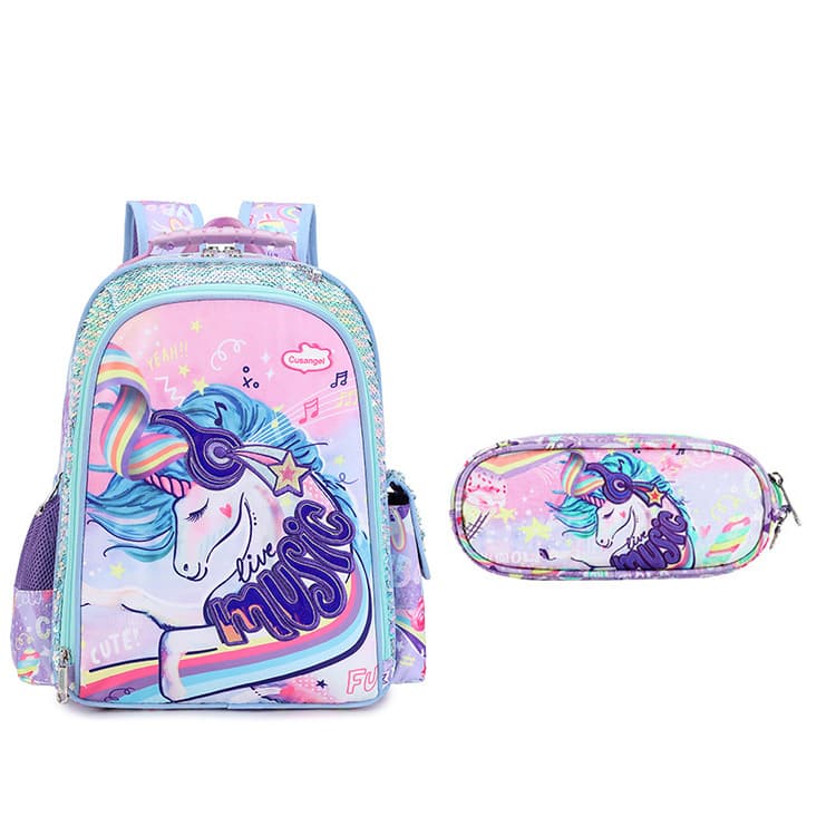 Special Price Primary School Backpack for Grades 1-6, Spine-Protecting Kids Backpack, Unicorn Design, Wholesale