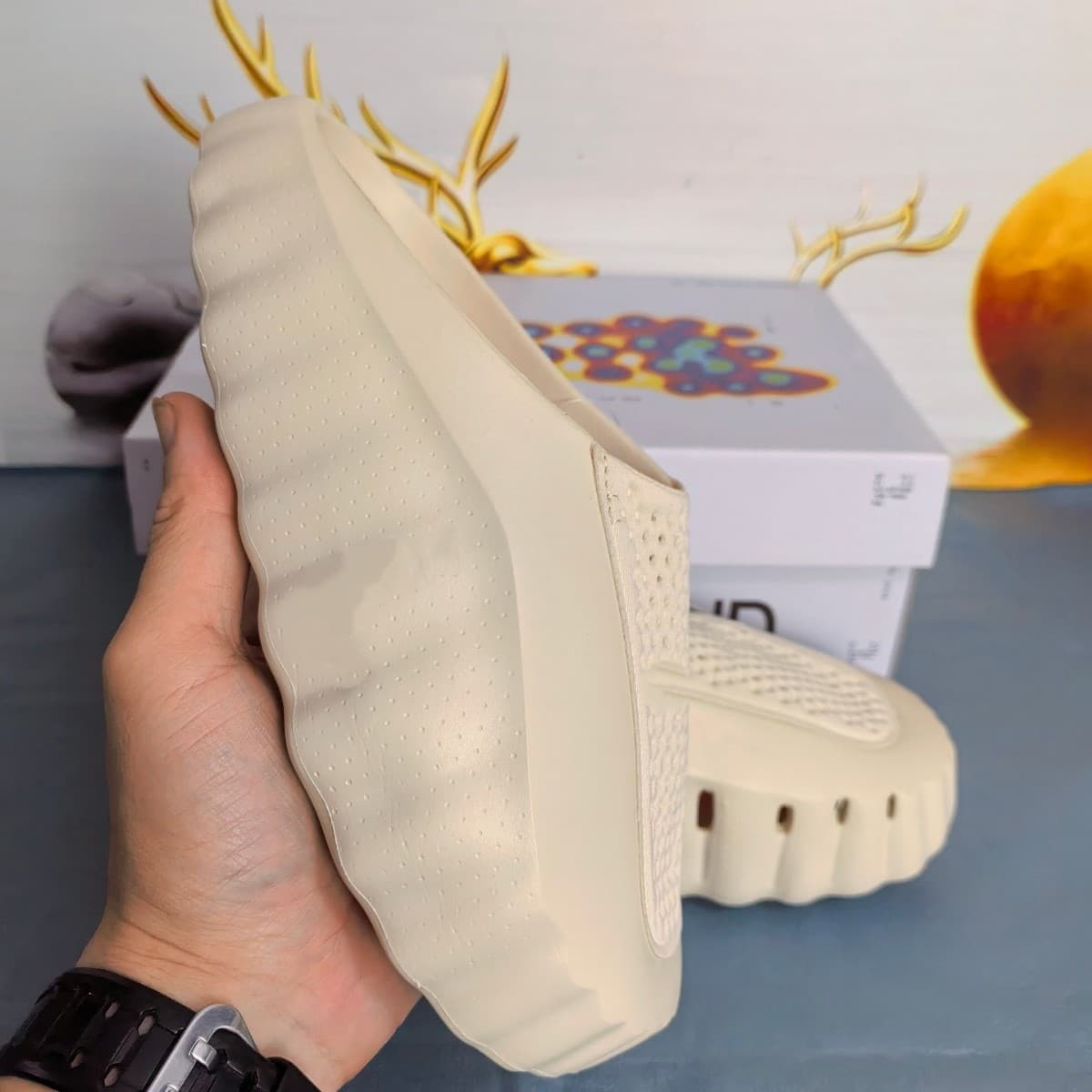 Cross-border Putian mind thick-soled Baotou slippers for men 2026 new heightening comfortable breathable casual shoes trend
