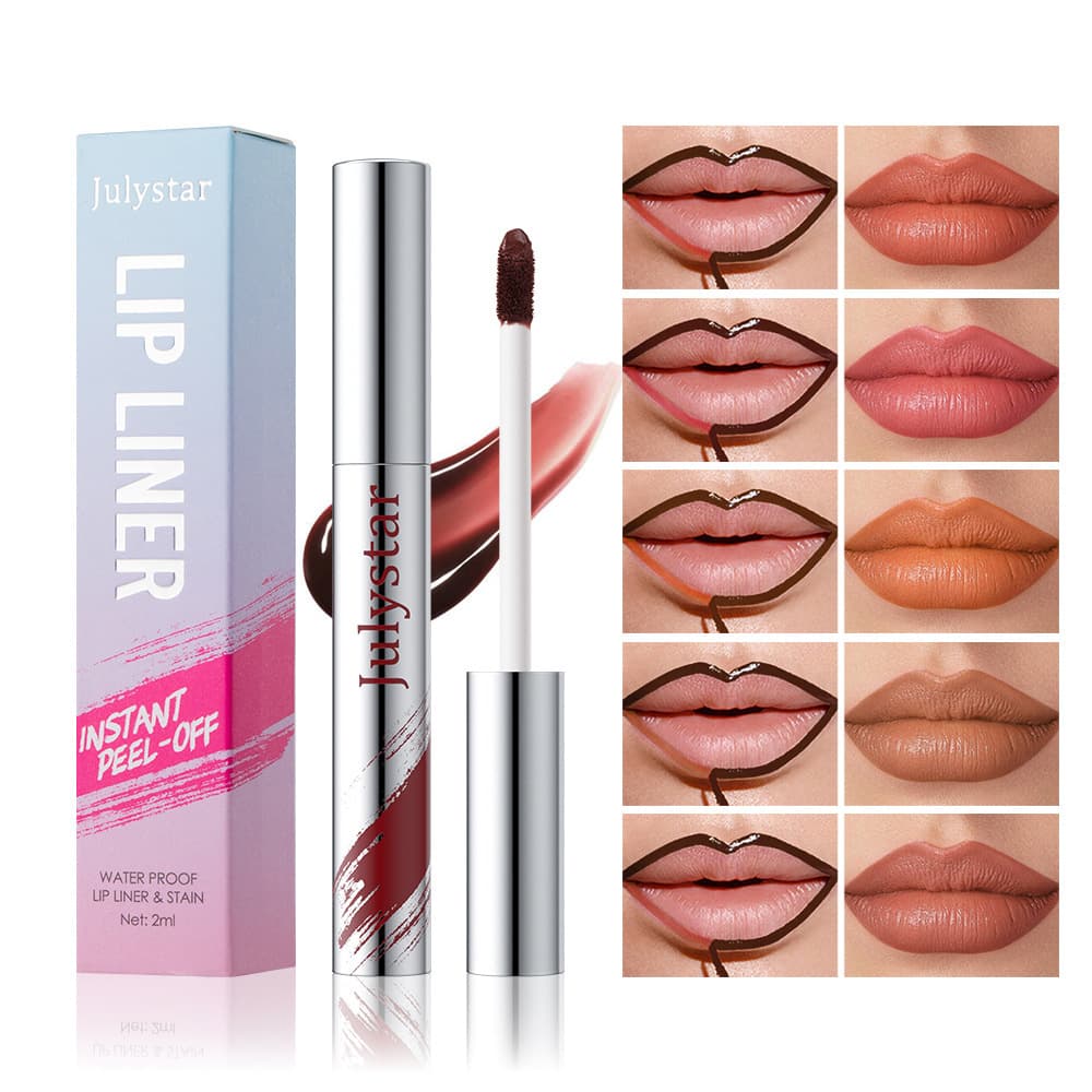 Cross-border Best-selling Matte Lip Liner Pen with Peel-off Base Color, New Waterproof Long-lasting Lipstick Bulk Wholesale