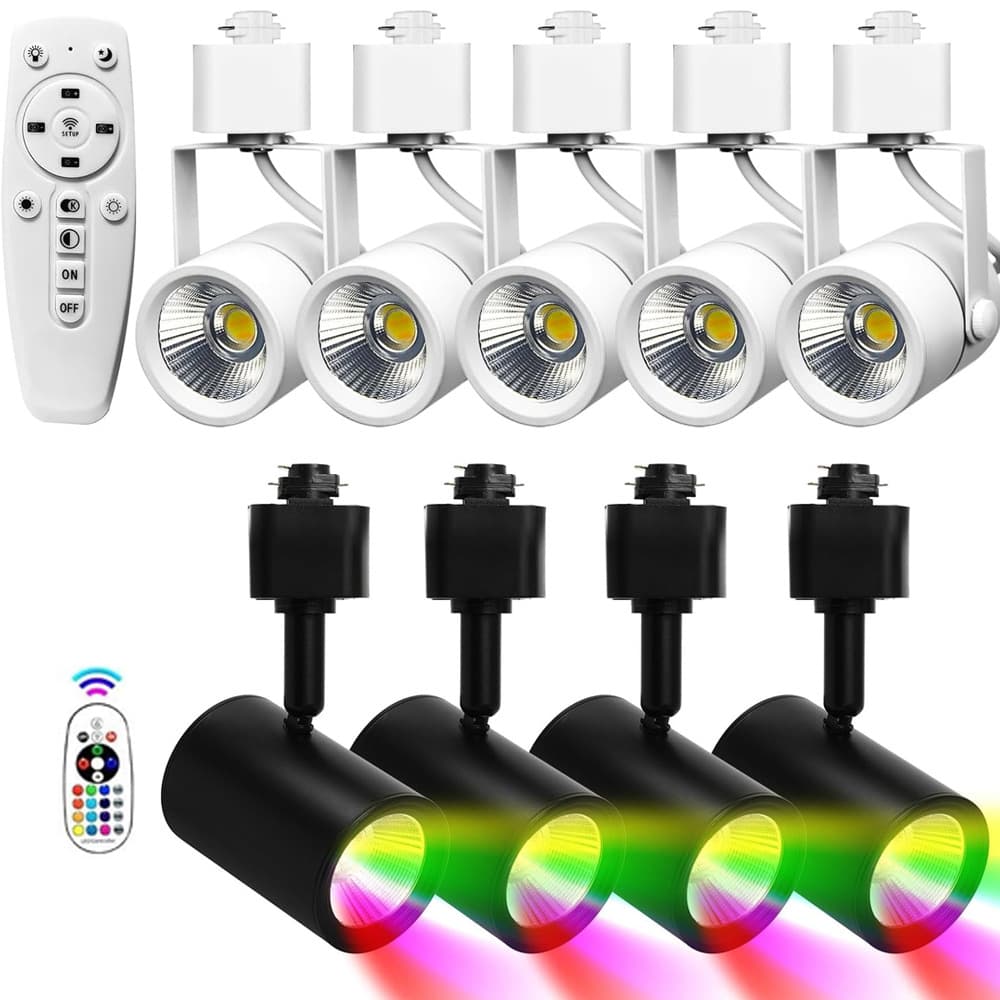 10W Track Light H-Type 3-Wire Track Head 2.4G Timer Dimming Color Temperature RGBW Remote Control Colorful Rail Spotlight
