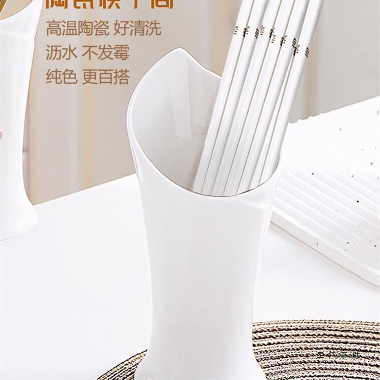 Ceramic chopstick container with drainage holes, Jingdezhen tableware basket, new kitchen storage box for chopsticks