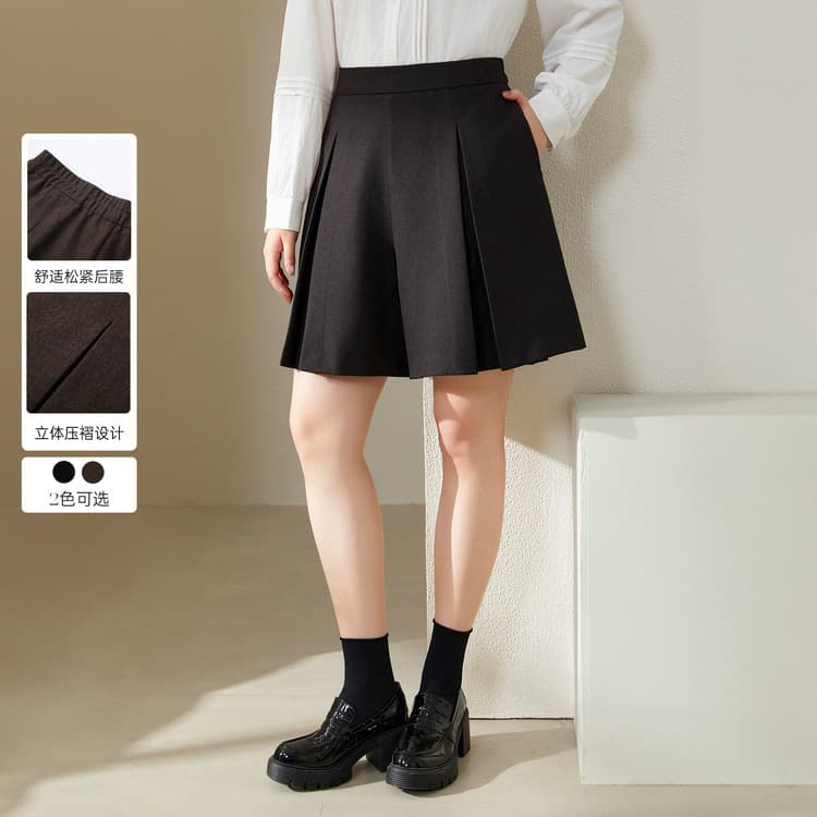 【Stylish Pleated Culottes】Xianlixiu plus-size women's fashionable versatile age-reducing pants for curvy girls, 2024 autumn new style