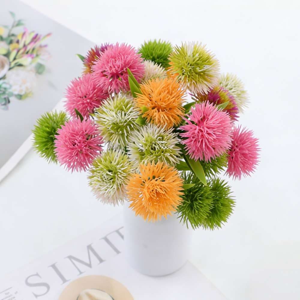 Simulated flowers, green onion balls, fake flowers, single hydrangeas, wedding flowers, home decoration ornaments, simulated green plants wholesale