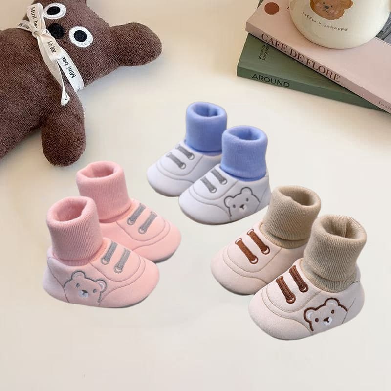 Baby Shoes for Boys and Girls 6-12 Months, Soft Sole Walking Shoes for Autumn and Winter, Non-Slip Cotton Shoes, Anti-Drop Design
