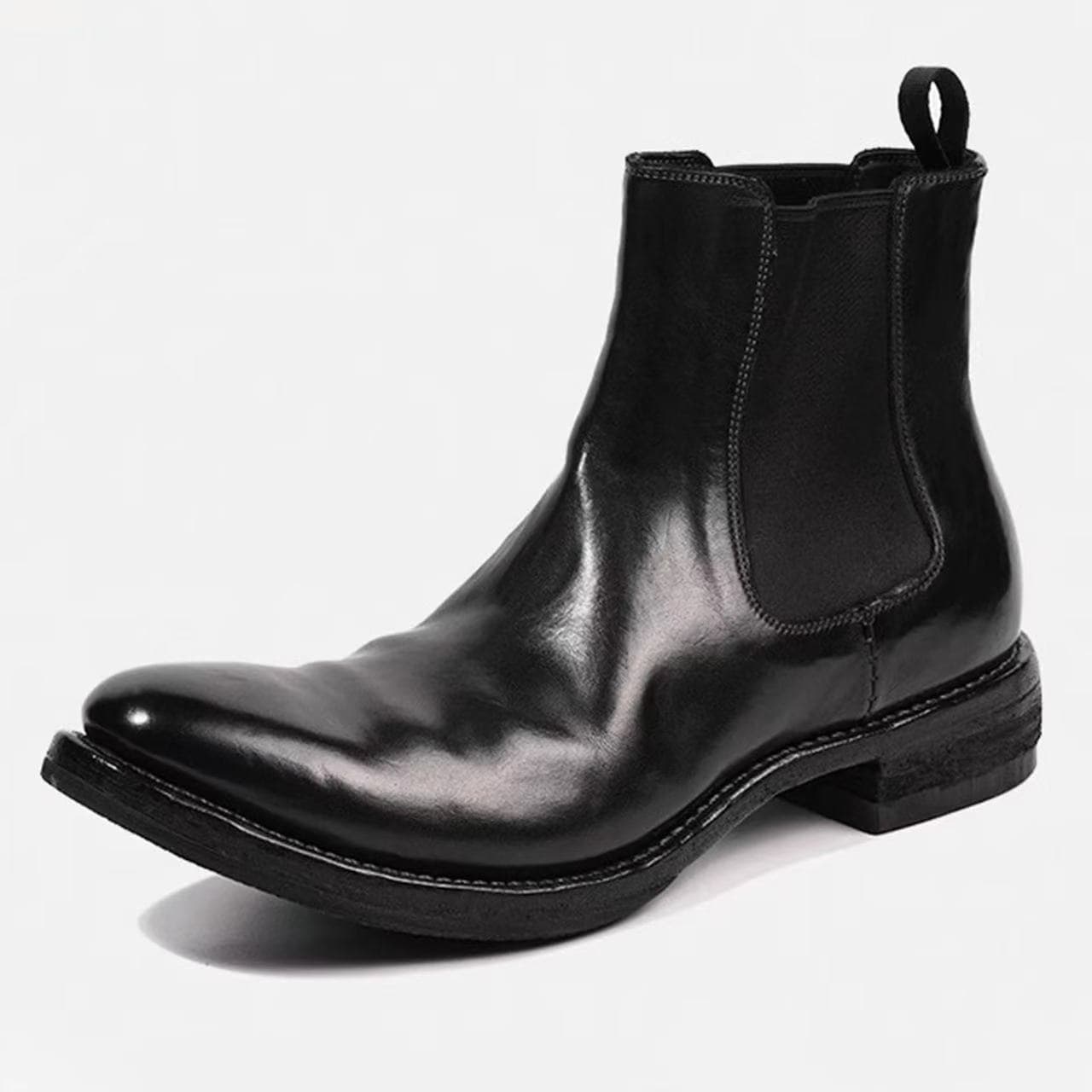Factory direct sales of vintage washed cowhide dark style Chelsea boots, handmade men's boots, formal business leather shoes.