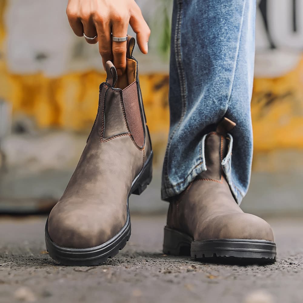 Men's Genuine Leather Motorcycle Boots Lace-up Riding Boots Comfortable Casual Shoes Wear-resistant Outdoor Ankle