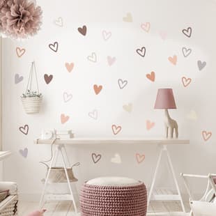 BR32118-21 Heart Boho Self-Adhesive Wall Sticker, Ins Cute Girl Style Heart-Shaped Decorative Sticker