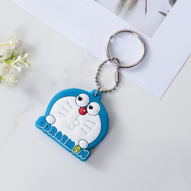 Soft Silicone Keychain Cover Double-Sided Cartoon Anime Key Protector for Access Cards, Electric Scooter Keys