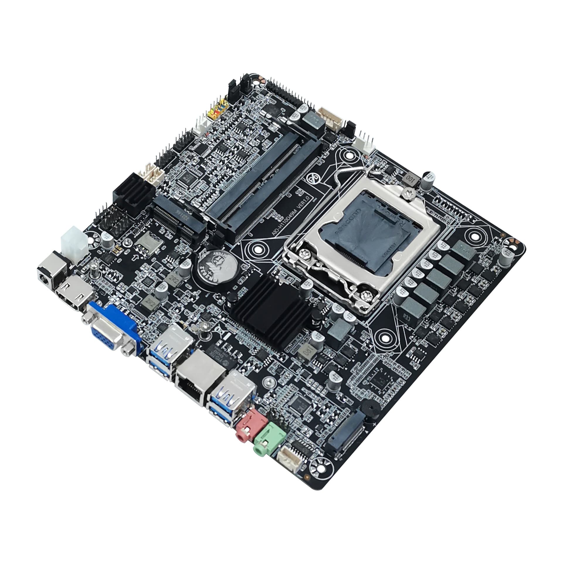 New H110 Computer Motherboard All-in-One LGA-1151 Dual DDR4 RAM Support M.2 WiFi Interface 19V
