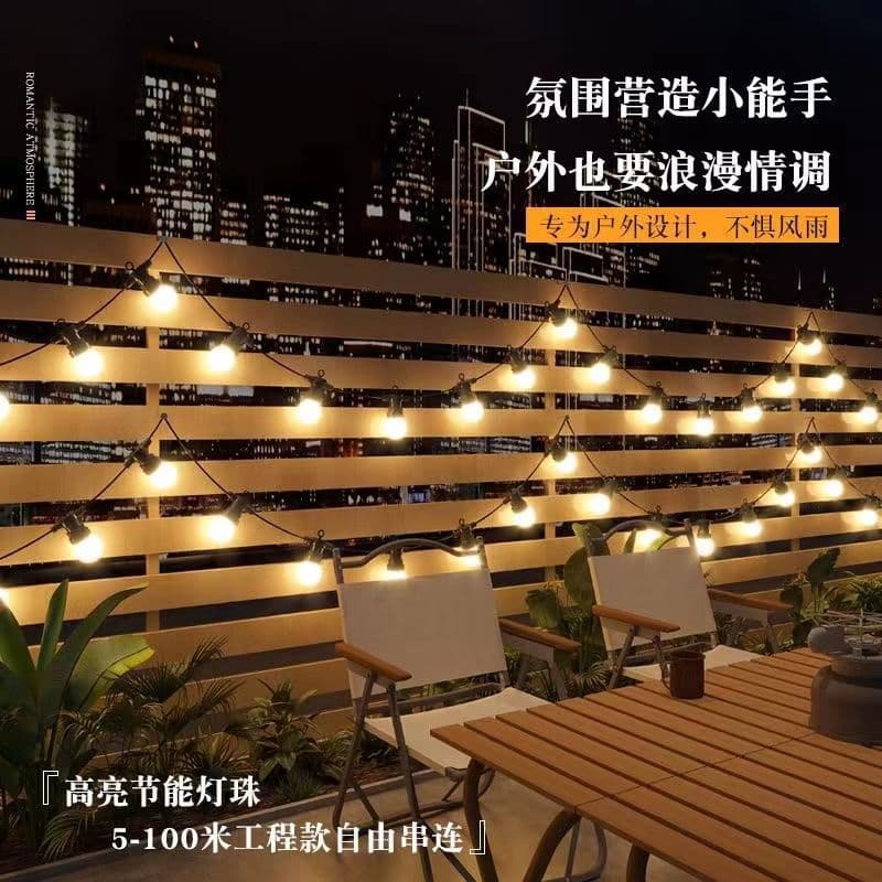 Outdoor Atmosphere Light G50 Globe Plug-in Waterproof Garden Courtyard Decoration for Homestay Lighting, Bar Bubble Light String Factory