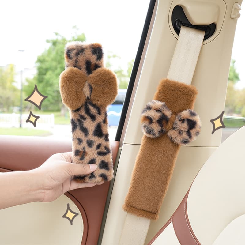 Cross-border car seat belt shoulder pads creative children's car leopard print anti-strangle shoulder pads internet celebrity decorative supplies