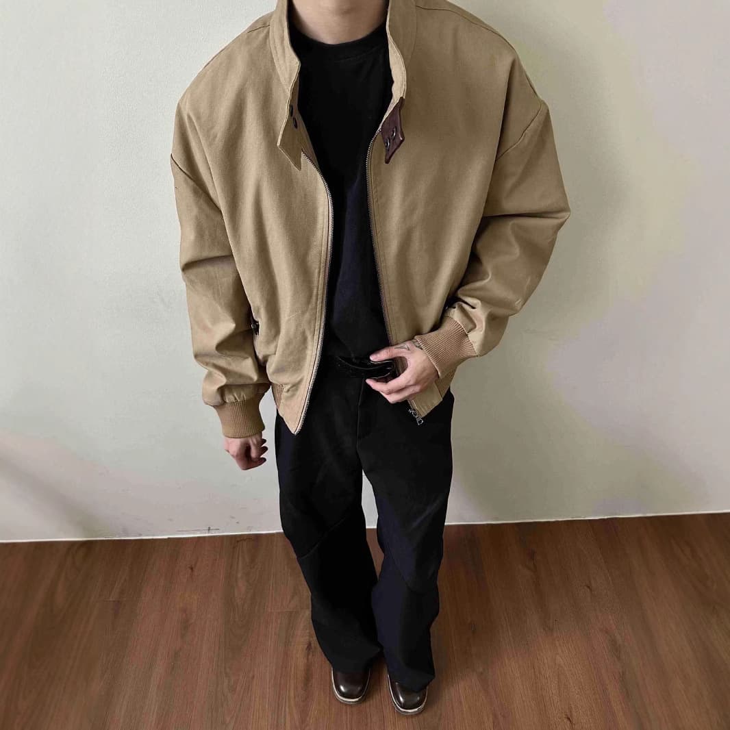 MADEEXTREME Barn-style Loose Short Bomber Jacket Cleanfit Casual Coat for Men