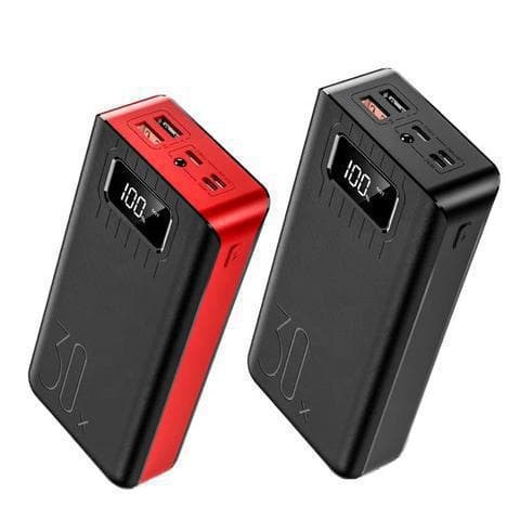 Manufacturer wholesale cross-border new color screen power bank 20000 mAh with four wires compact and portable actual standard 20000 mAh
