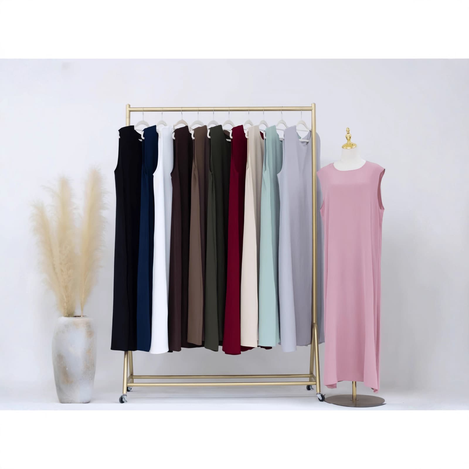 Daily Wear Loose Women's Vest Abaya Breathable Skin-friendly Solid Color Muslim Women's Clothing Comfortable One-piece Design
