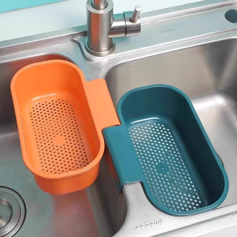 Hangable Kitchen Sink Drain Basket, Plastic Filter Container for Food Scraps and Residue, Household Filter Rack