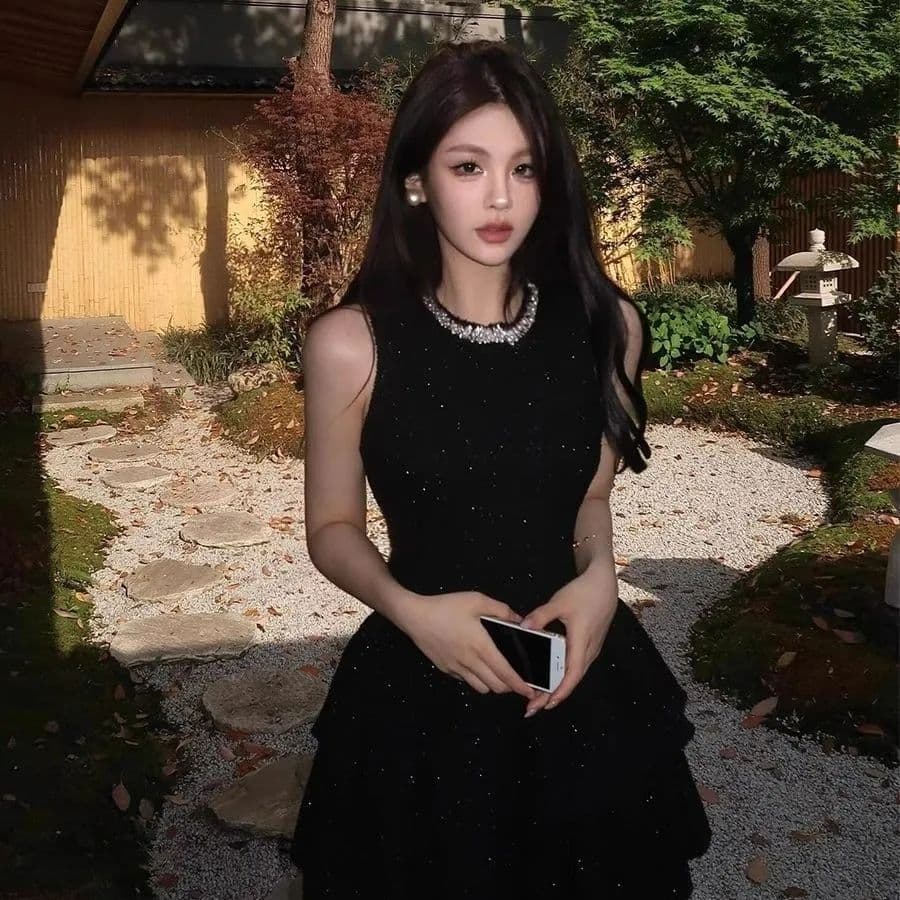 2026 Summer Stunning Edgy Waist-Hugging Dress for Women, French Elegant Little Black Dress Birthday Party Short Dress