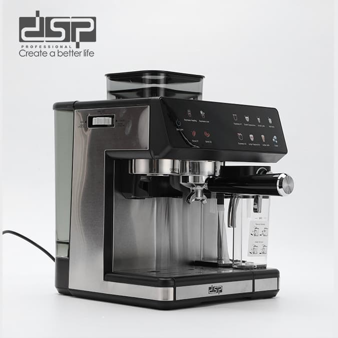DSP/Dansong Semi-Automatic Coffee Machine with Grinder, Multi-Function Hot and Cold, Home Office Coffee KA3146