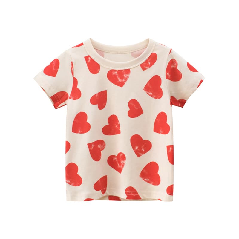 Children's Short Sleeve Printed T-Shirt Baby Girl Clothes Korean Style Cotton Soft Summer Fashion Kids' Tops Princess Cute