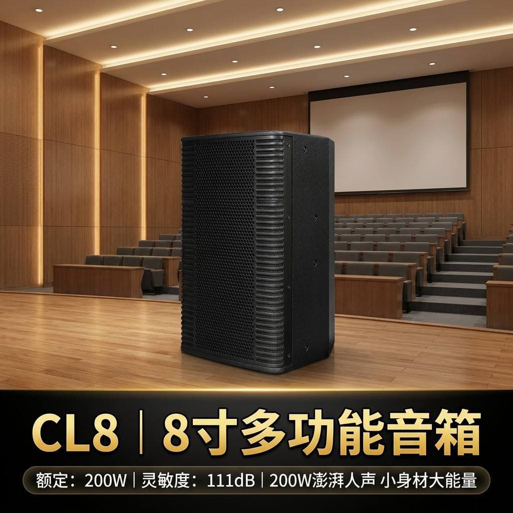 Compact 8-inch PA Speaker with Powerful 4-inch Voice Coil Woofer, CL8