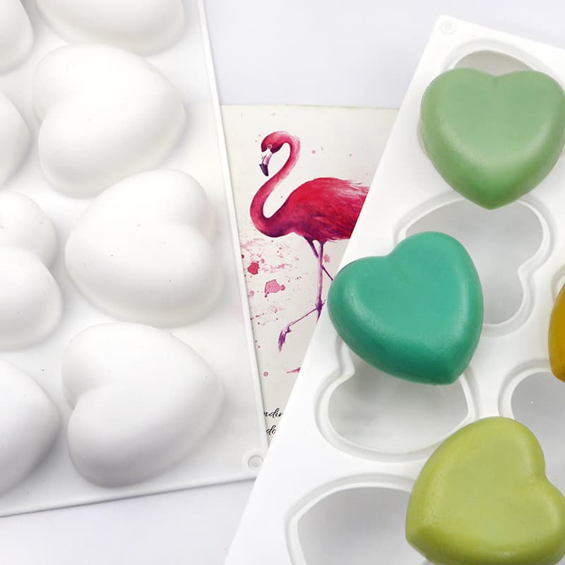 Torch 8-Heart Shape Food-Grade Silicone Cold Process Soap Mold Chocolate Baking Mold Mousse Cake Mold