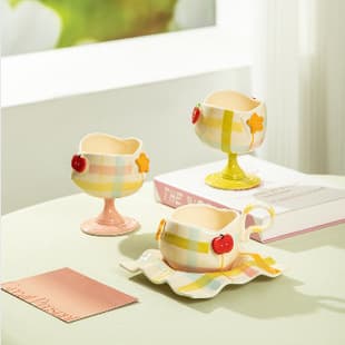 Stylish Ceramic Coffee Mug for Home, Cute Goblet Design, Couple's Mug, Gift-Ready, Unique Aesthetic