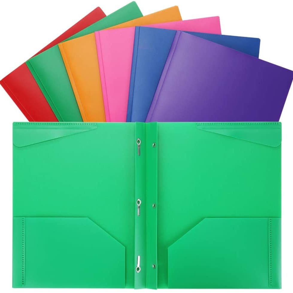 Cross-border PP Folder Tadpole Clip Customization, Double-opening American-style File Pouch Storage Binder with Card Insert Pockets