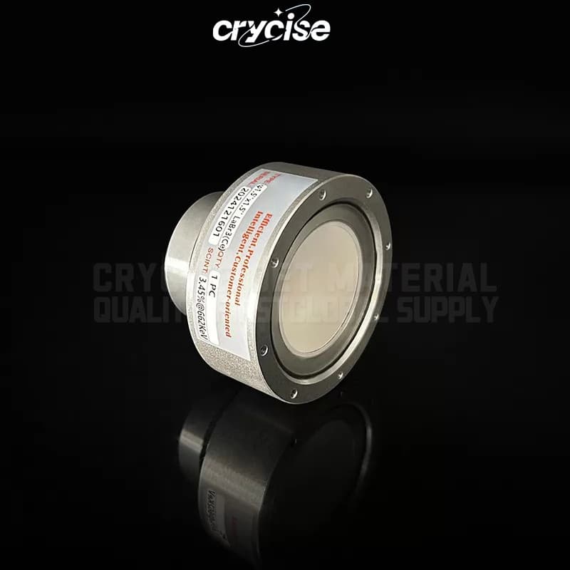 Lanthanum Bromide LaBr3(Ce) single crystal scintillation substrate wafer assembly for optical sensors PMT SiPM