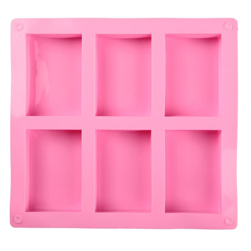 Silicone Mold 6-Cavity Rectangular Soap Silicone Cake Mold Handmade Cold Process Soap Mold Rectangular Soap Mold