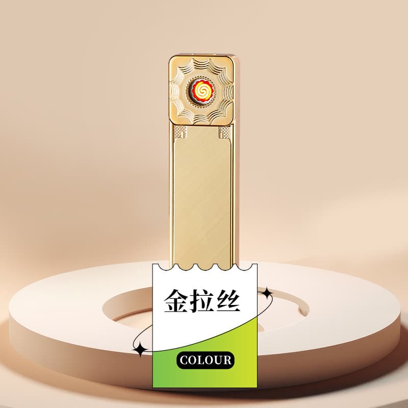 Portable Slim USB Rechargeable Lighter with Slide-Out Ignition, Promotional Gift, Hot-Selling for Cross-Border Markets